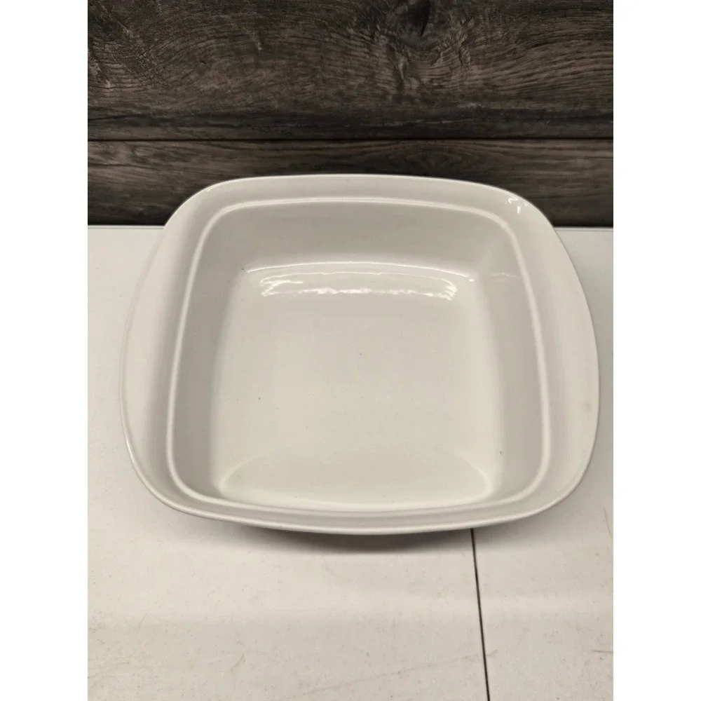 CorningWare French White 8 Inch Square Baker Stoneware Casserole Dish White